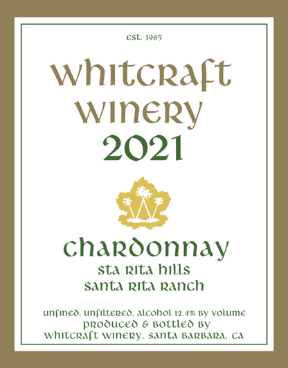 Whitcraft | Chardonnay | "Santa Rita Ranch" Santa Rita Hills, CA | 2021